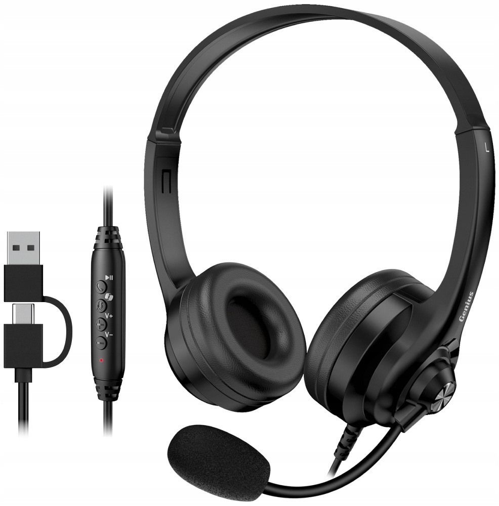 Genius headset HS-235U/ Usb-c/ Usb/ Copilot/ kábelhossz 2,4 m