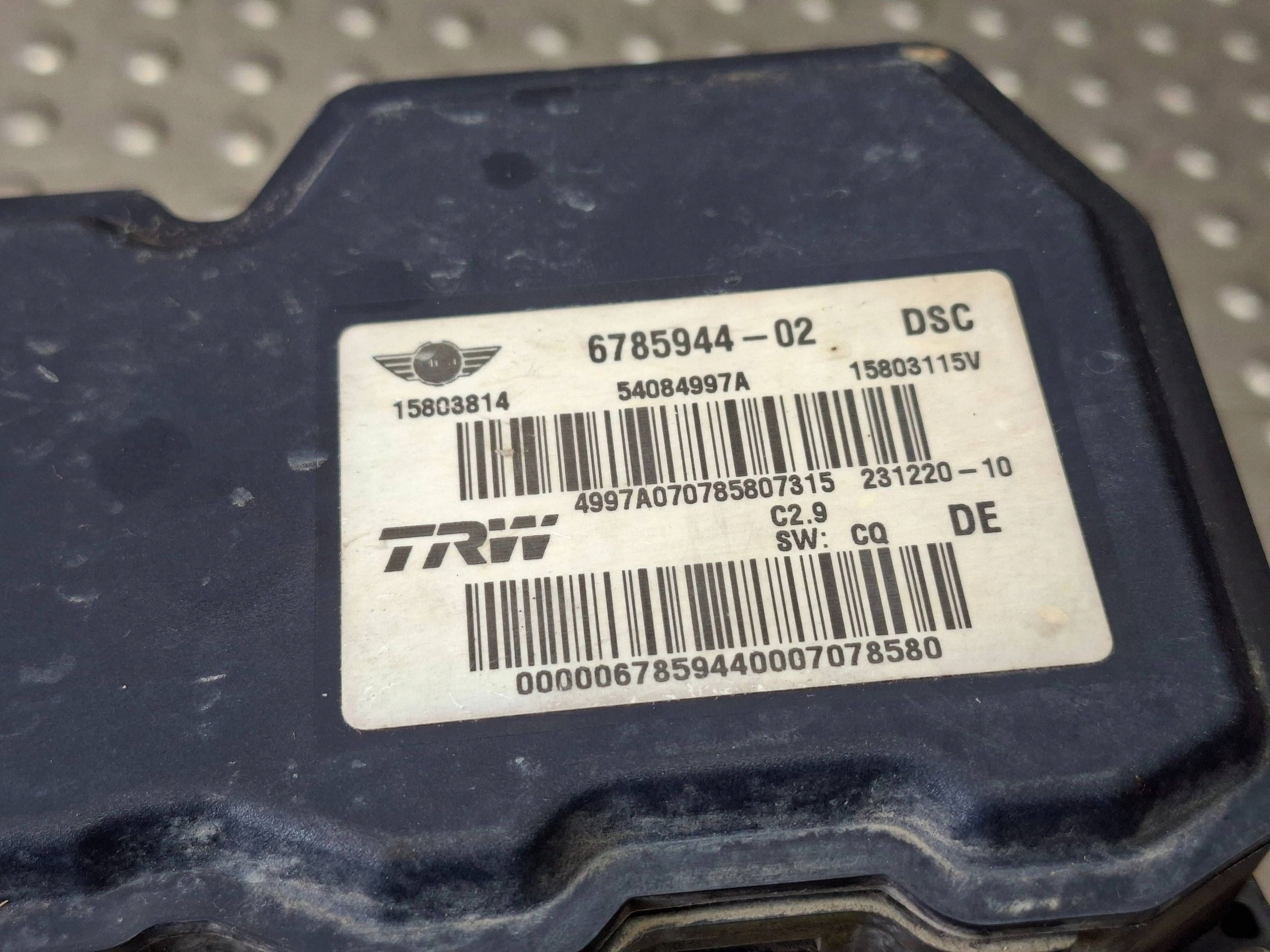 pump control unit ABS MINI COOPER R56 R55 06- 6785944-02 54084997A