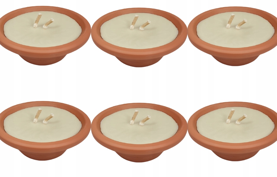 

6x Znicz tradycyjny Gliniany Ceramiczny mały