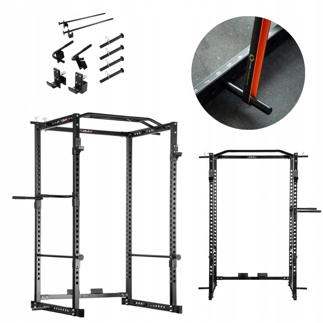 Klatka treningowa Power Rack z regulacją montażu elementów akcesoria Hms