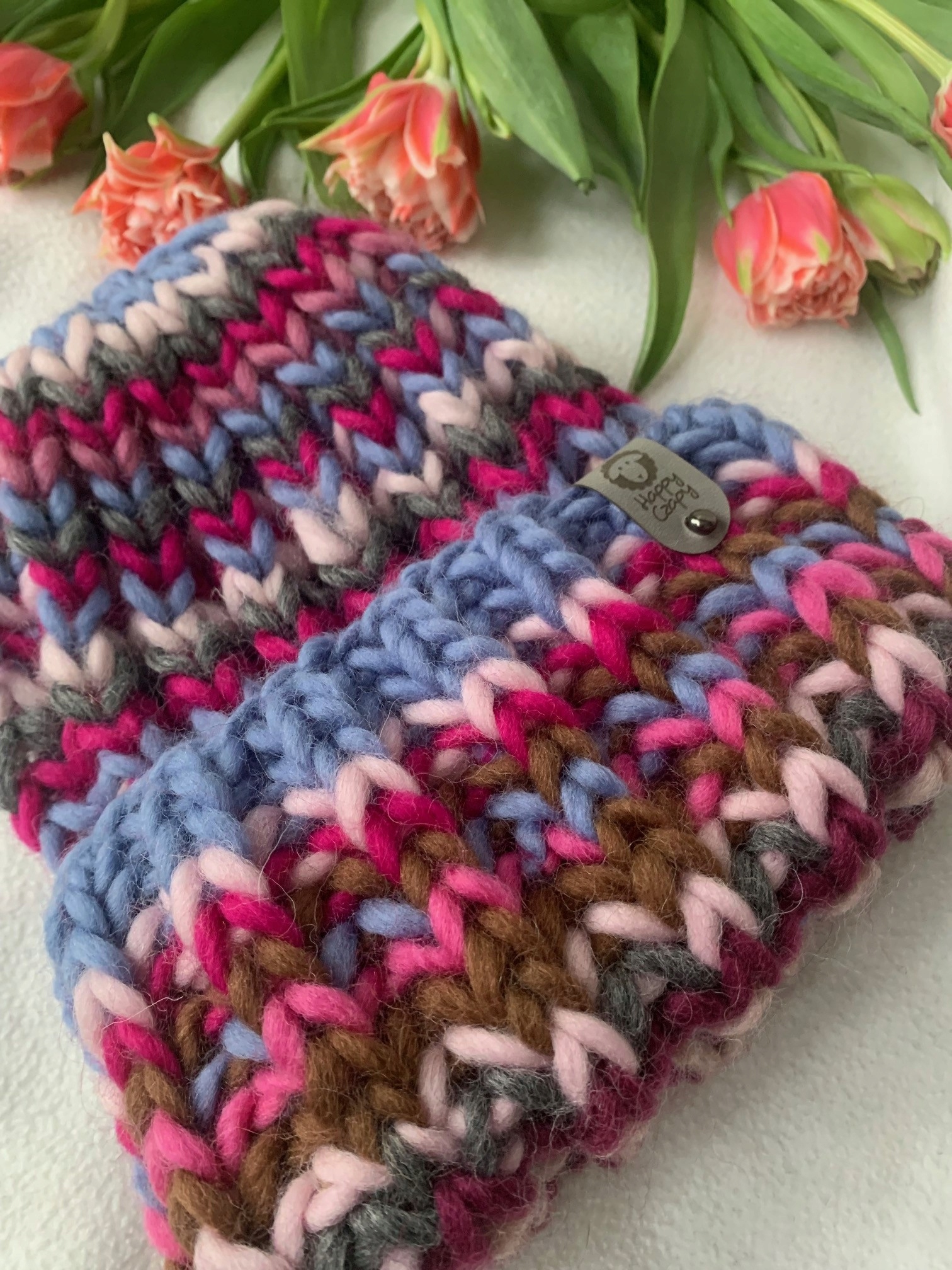 Čepice Big Happy mix barva handmade