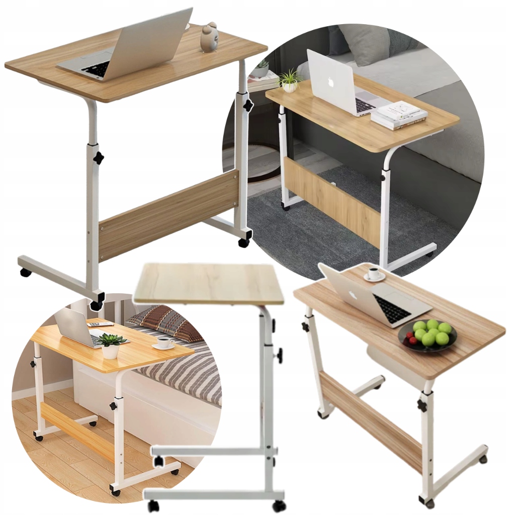 Stolik Pod Laptopa Na Kółkach Regulowana Wysokość Mobilny Stolik Biurko