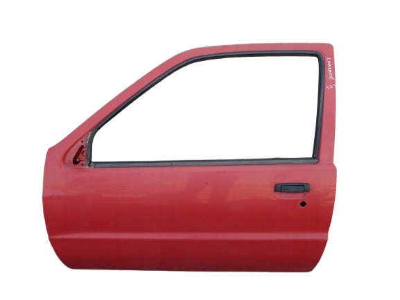 DAIHATSU CHARADE G100 3D 87-94 DRZWI LEWE Z KLAMKĄ ŁADNE CZERWONE BEZ RDZY