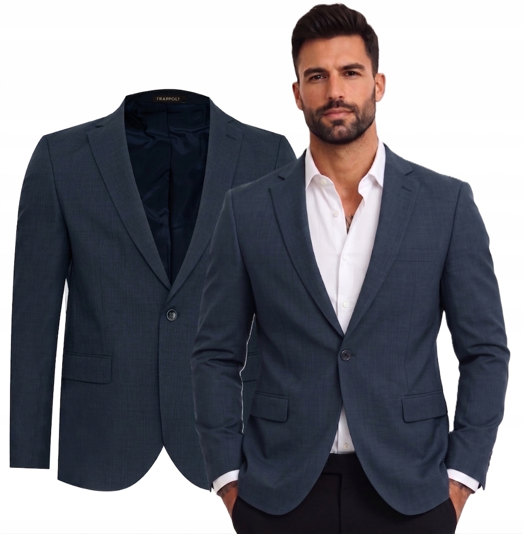 Sako Pánská elegantní tmavě modrá ležérní obchodní viskóza basic