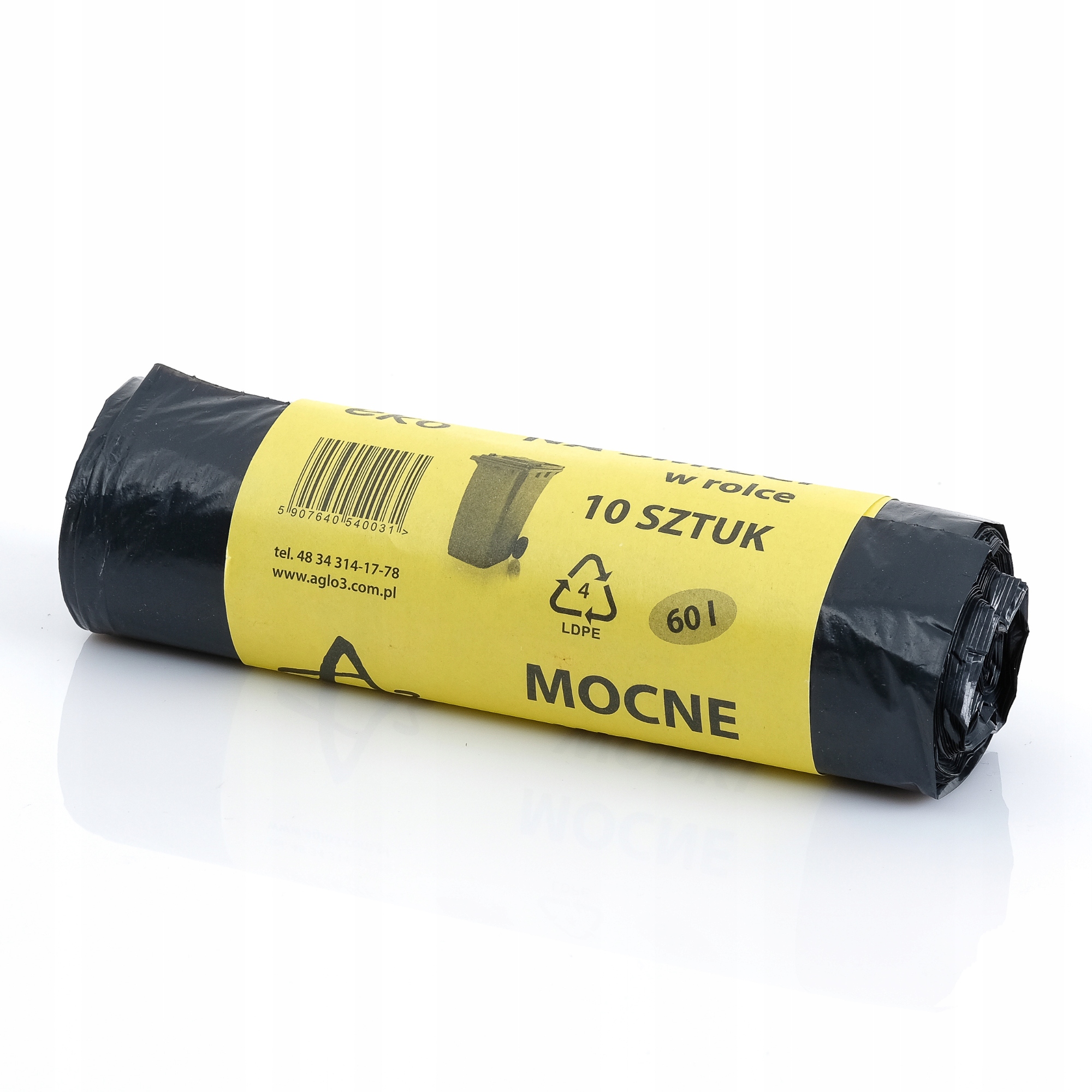 MOCNE WORKI NA ŚMIECI 60L - 10 SZT. CZARNE