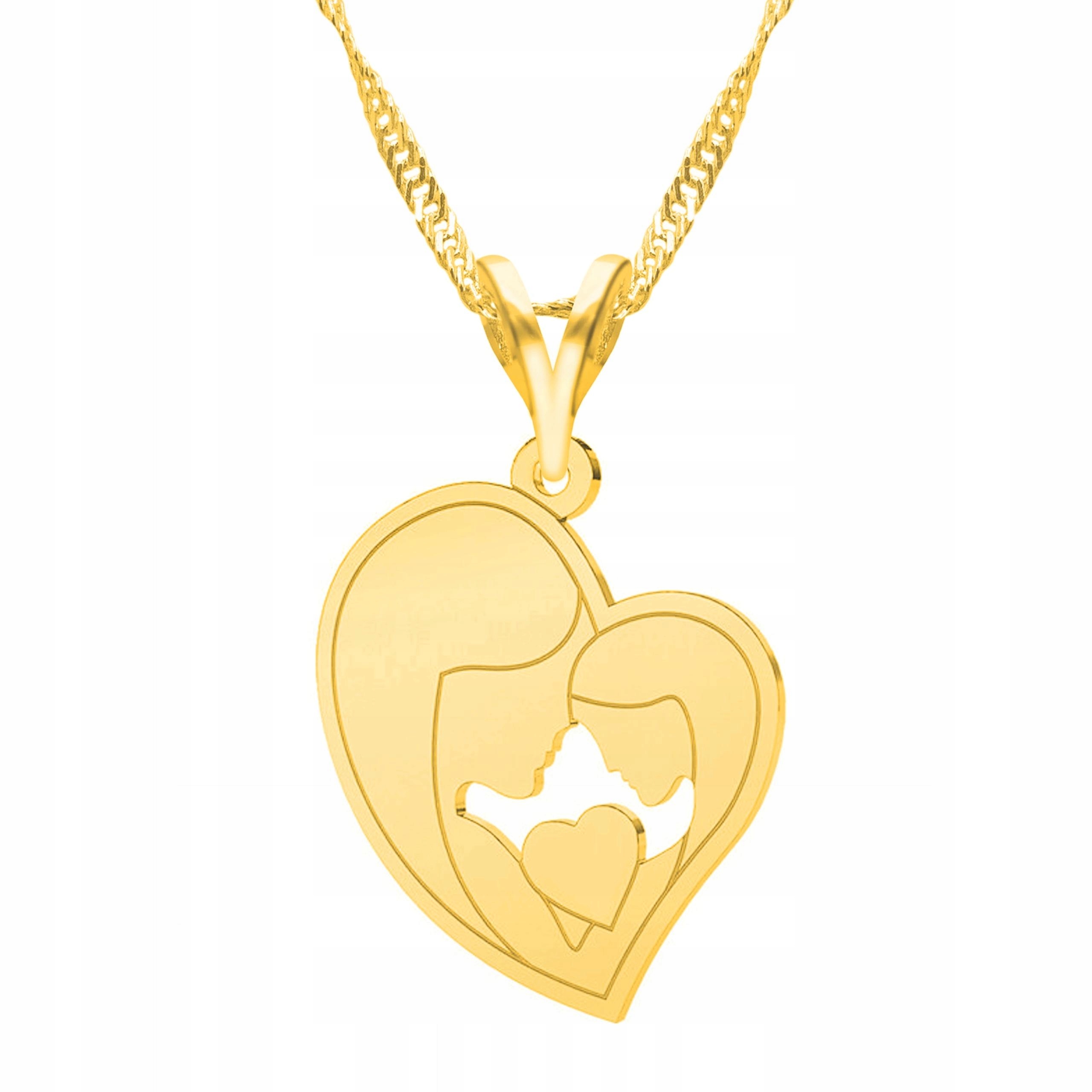 Zlatý náhrdelník Matka s dcerou Rodina Rodinná maminka Dítě Stříbro 925