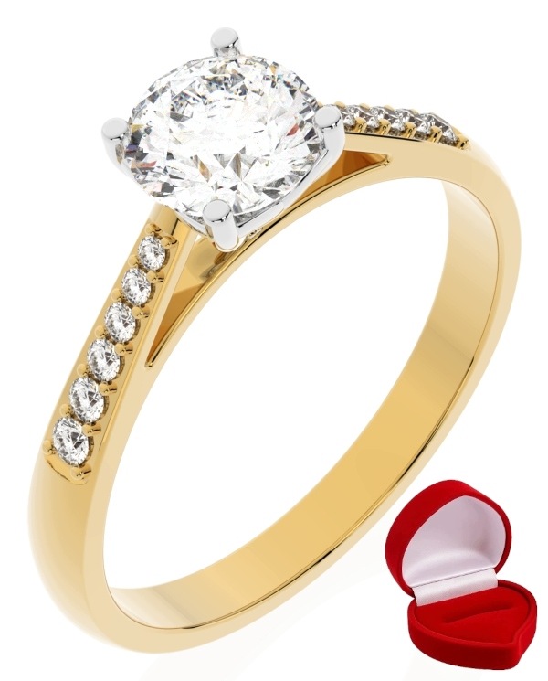 Zlatý Prstýnek 585 14k Diamant Brylant 0,70 ct R21