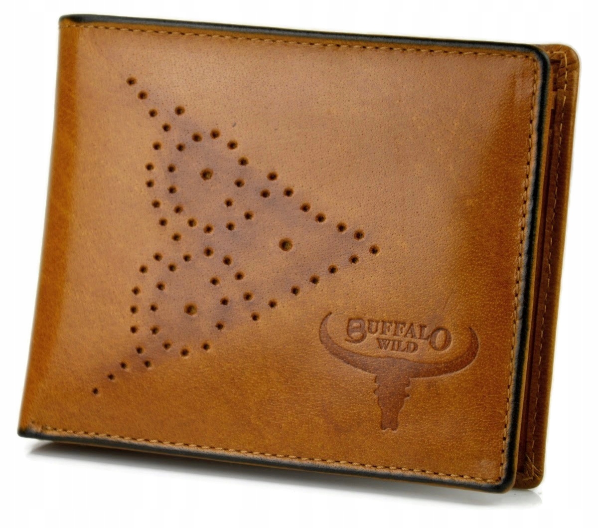 

Skórzany Portfel Męski Buffalo Brązowy Cienki Rfid