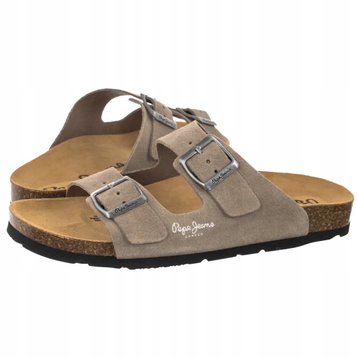Dámské boty Nazouváky Pepe Jeans Oban Suede W Taupe Beige PLS80009 Šedé