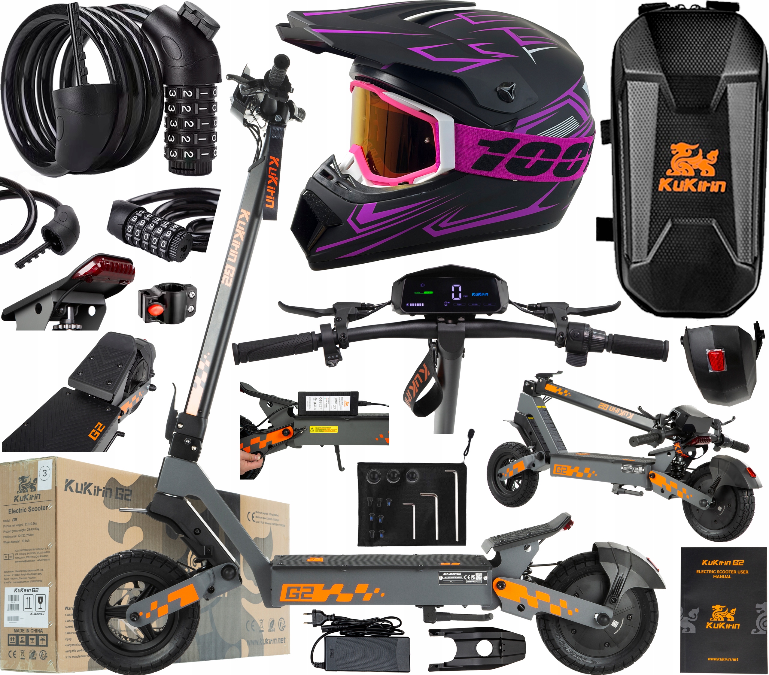 2026 KuKirin G2 pojazdy elektryczne 800W 45KM/H 48V 15Ah 55KM 10" +Prezent