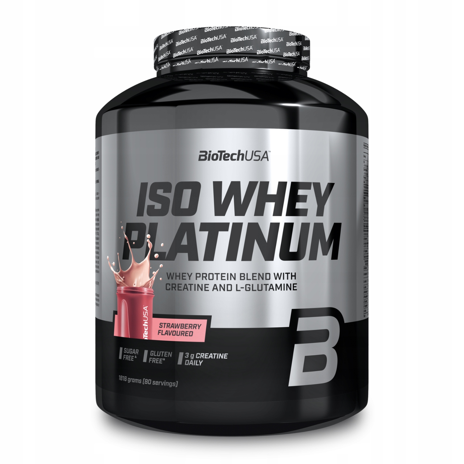 BioTech Iso Whey Platinum 1816 g Strawberry Protein Kreatinová hmota