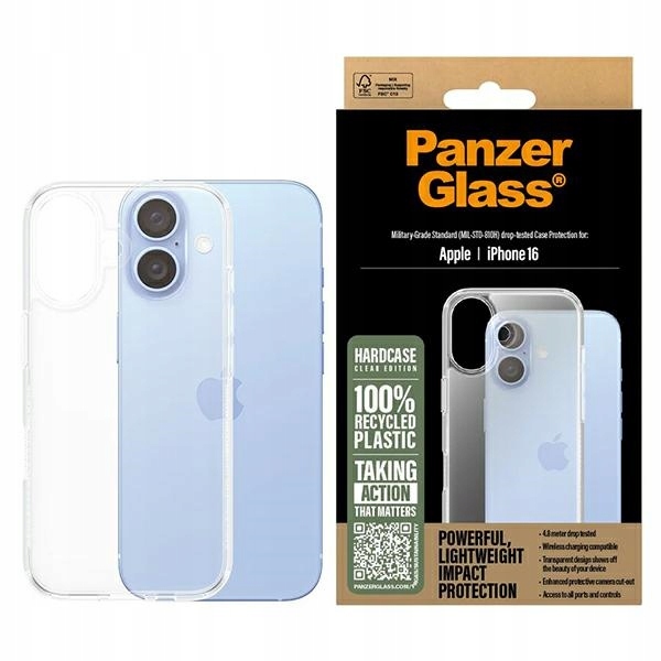 PanzerGlass HardCase iPhone 16 6.1"průhledný/transparentní 1287