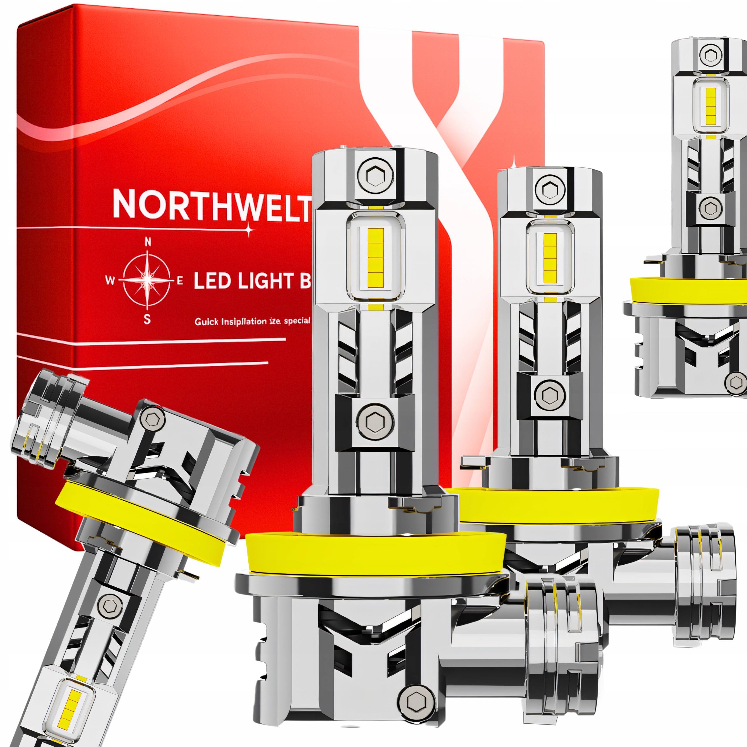Żarówki H11 LED samochodowe homologacja CANBUS białe światło mocne 50W 2szt