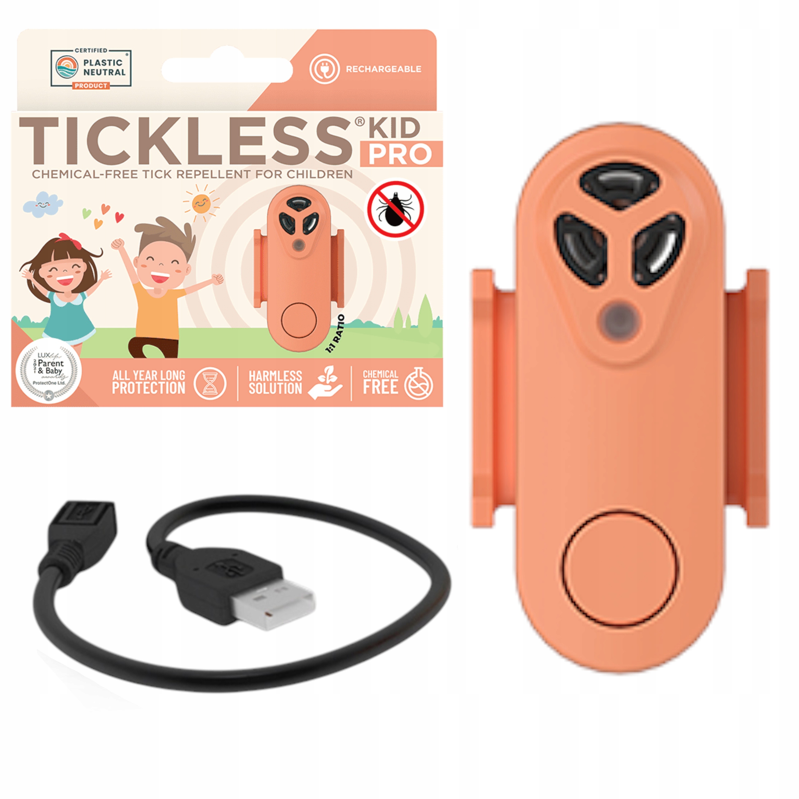 Tickless Kid Pro ochrana pred kliešťami Usb nabíjanie pre deti KPR01HP