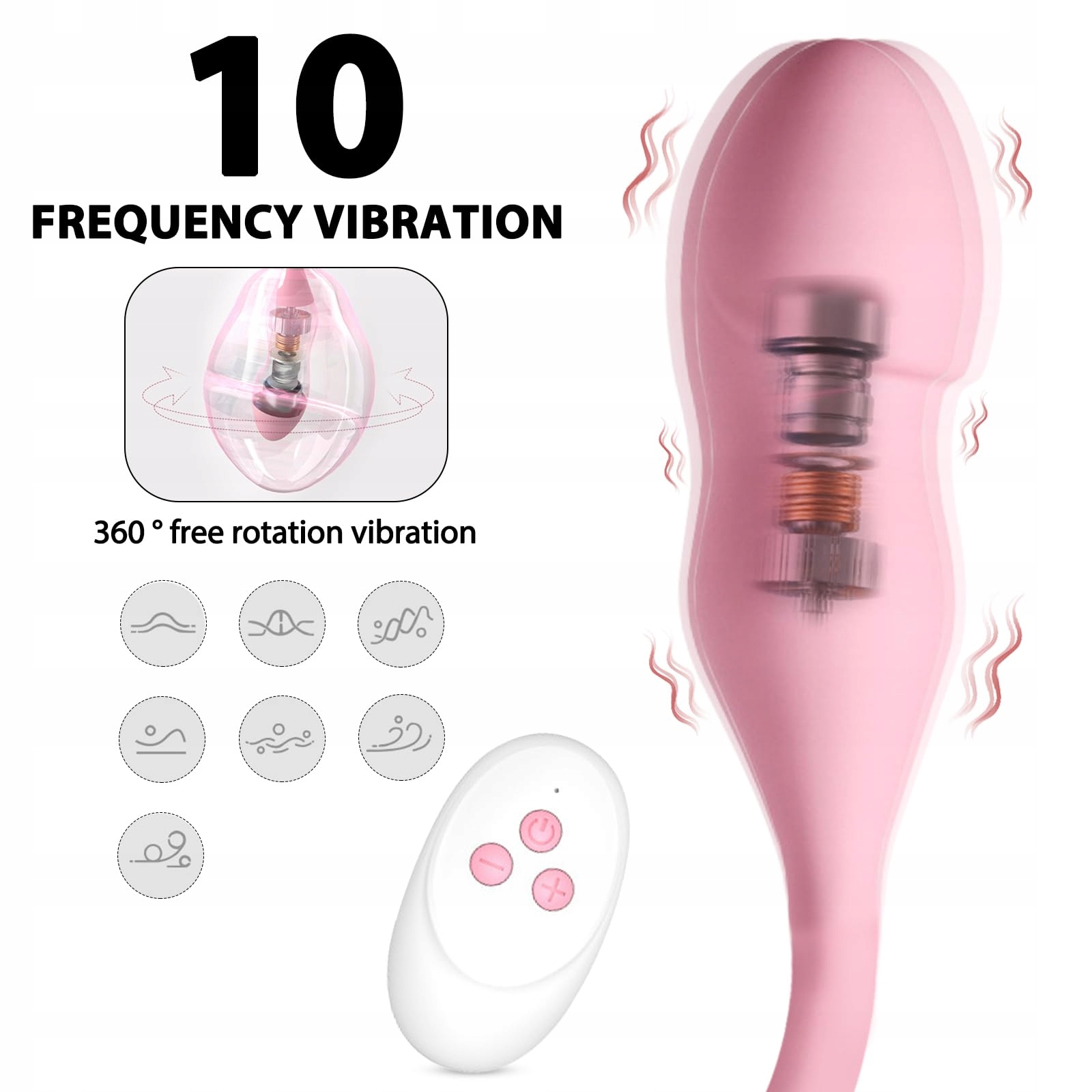 MINI VIBRATOR Ei Analplug Dla Kobiet Z Pompką 10 Trybów Wibracji Cichy — miniatura 2