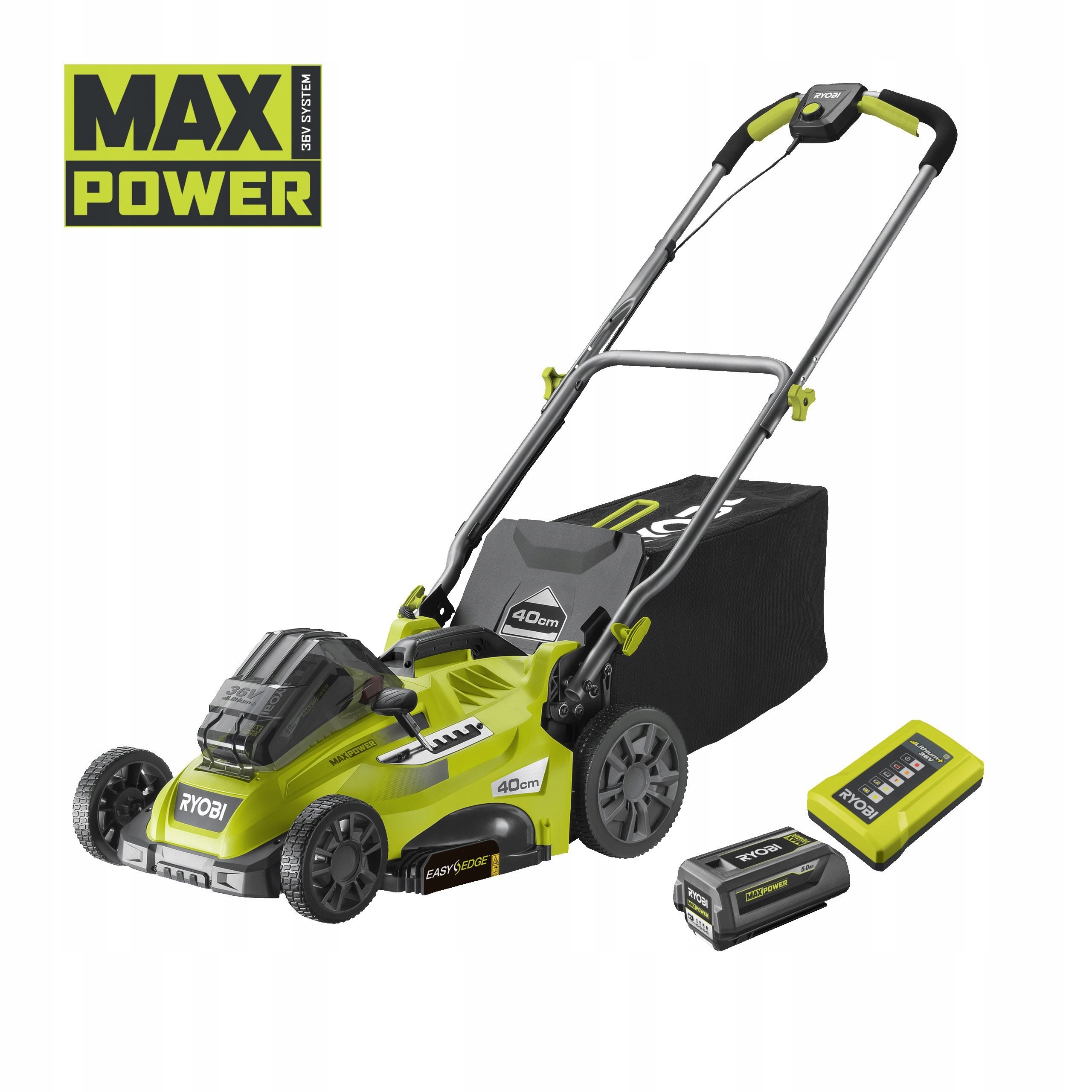 Ryobi RLM36X41H50G 36V bezuhlíková kosačka na trávu šírka záberu 40cm