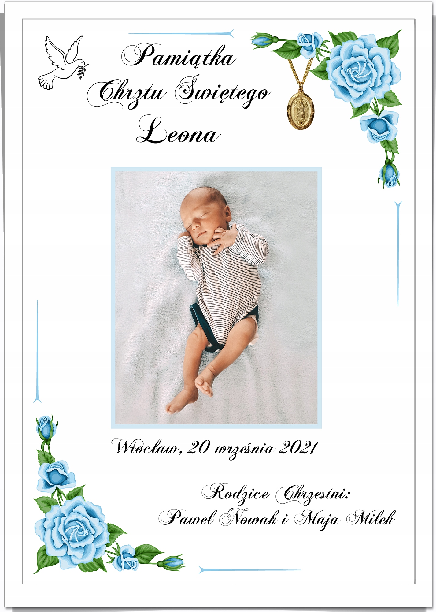

Pamiątka Chrztu Świętego A4+RAMKA 6 Chrzest Plakat