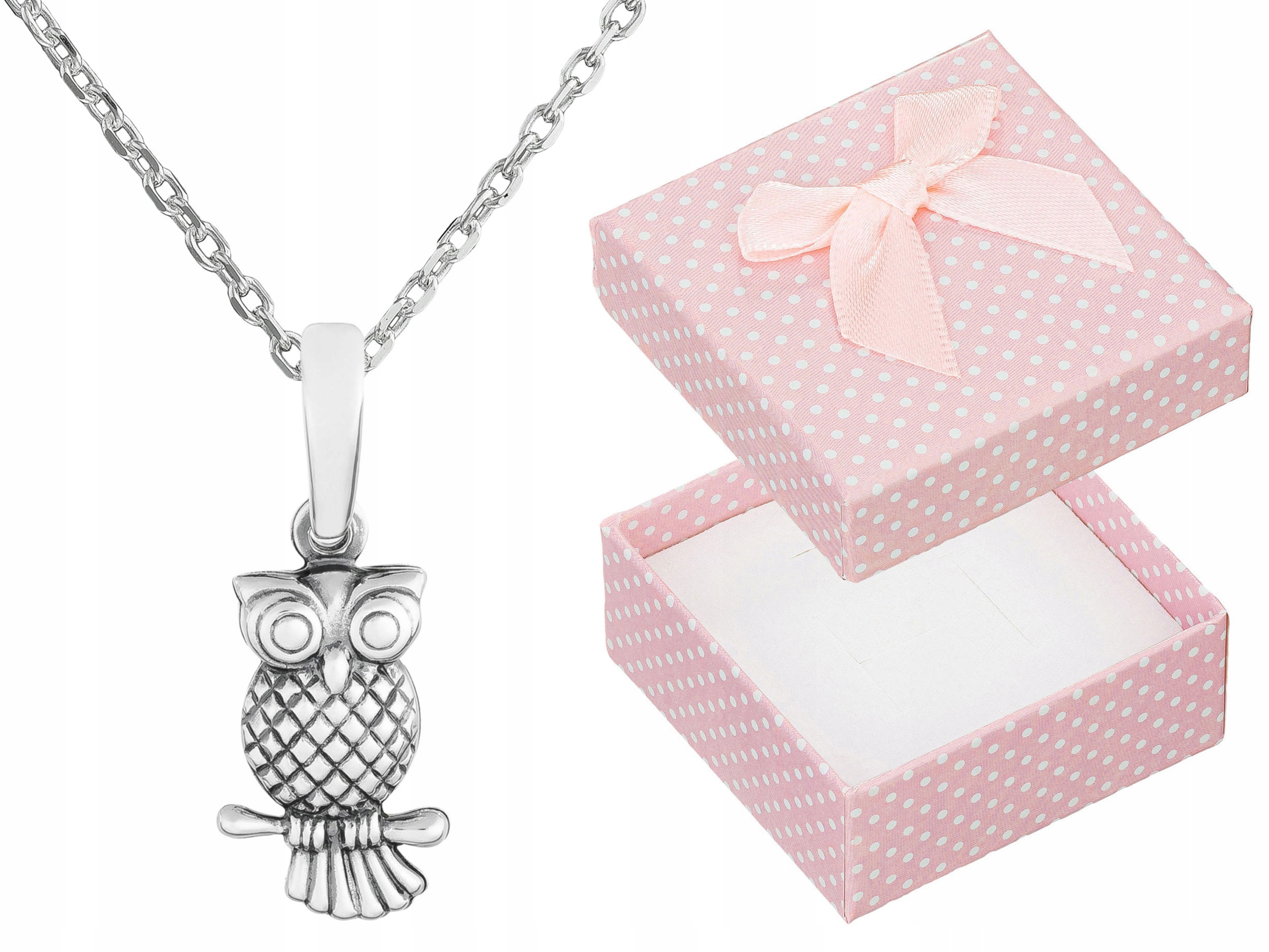 Krátký Stříbrný Dámský Oxidovaný Náhrdelník Sova Malý Pták Stříbro Ankr 45