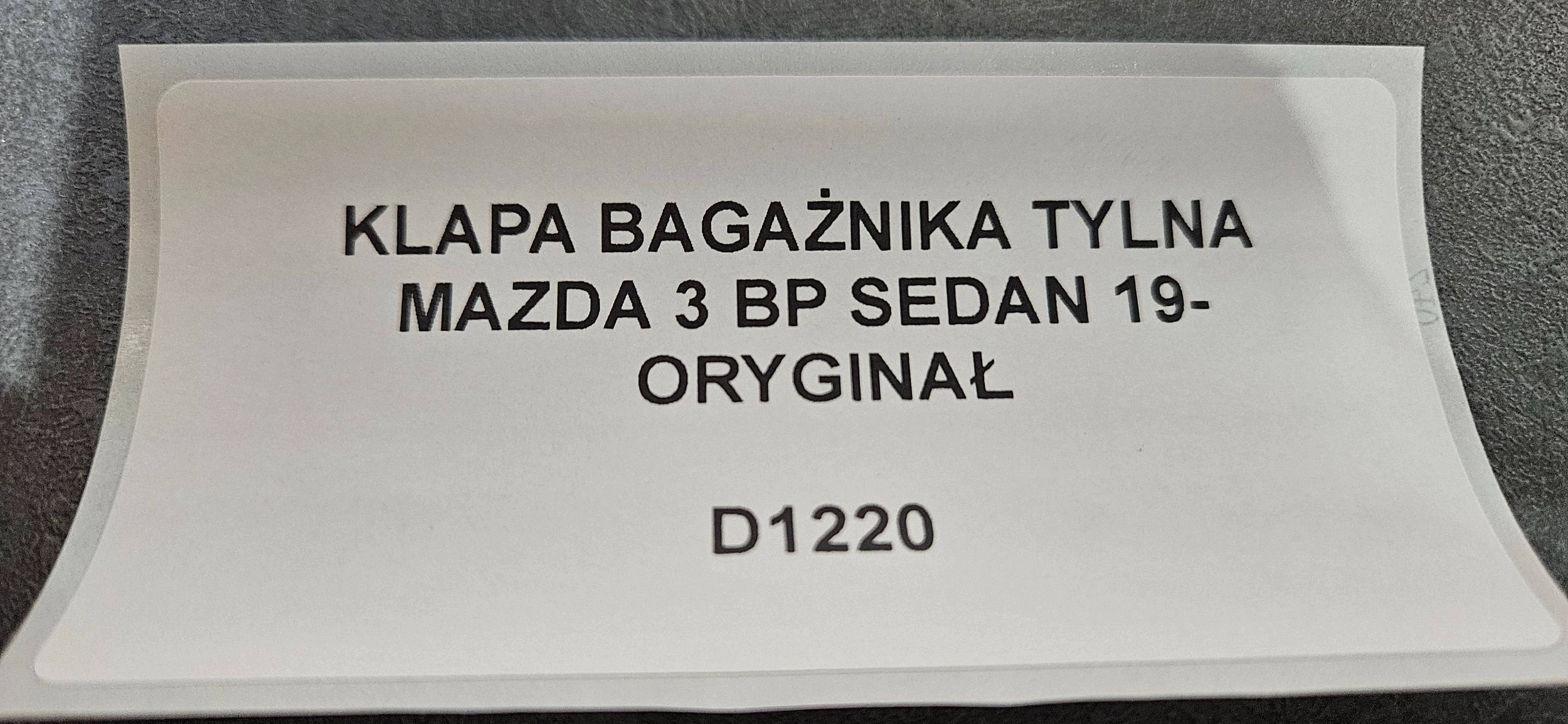 trunk door boot rear MAZDA 3 BP sedan 19- original
