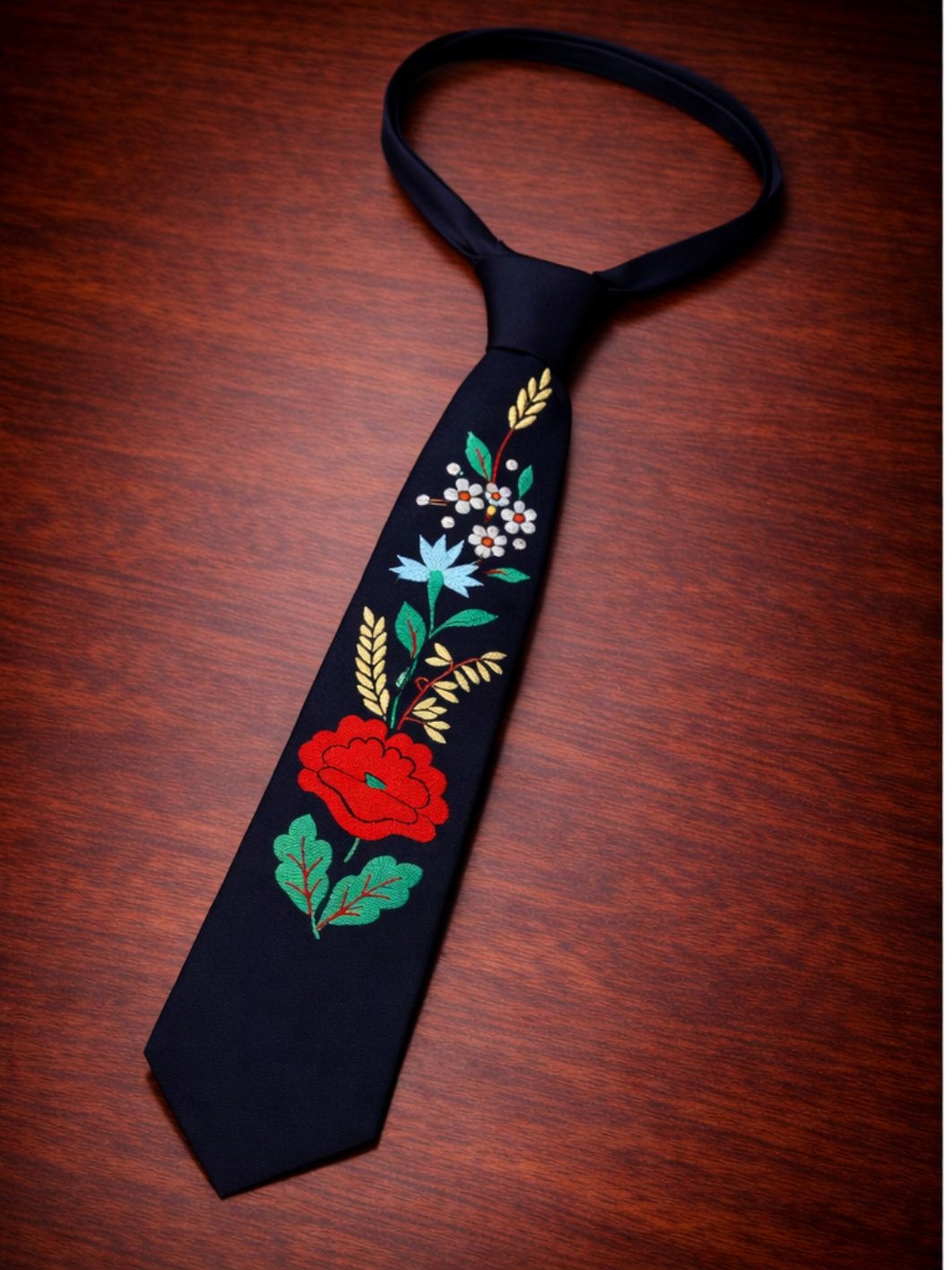 Kočičí kravata ručně vyšívaná