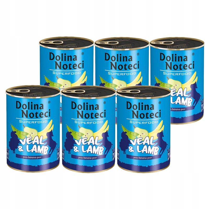 Vlhké krmivo pro psy Dolina Noteci Superfood Telecí Jehněčí 24x400 g