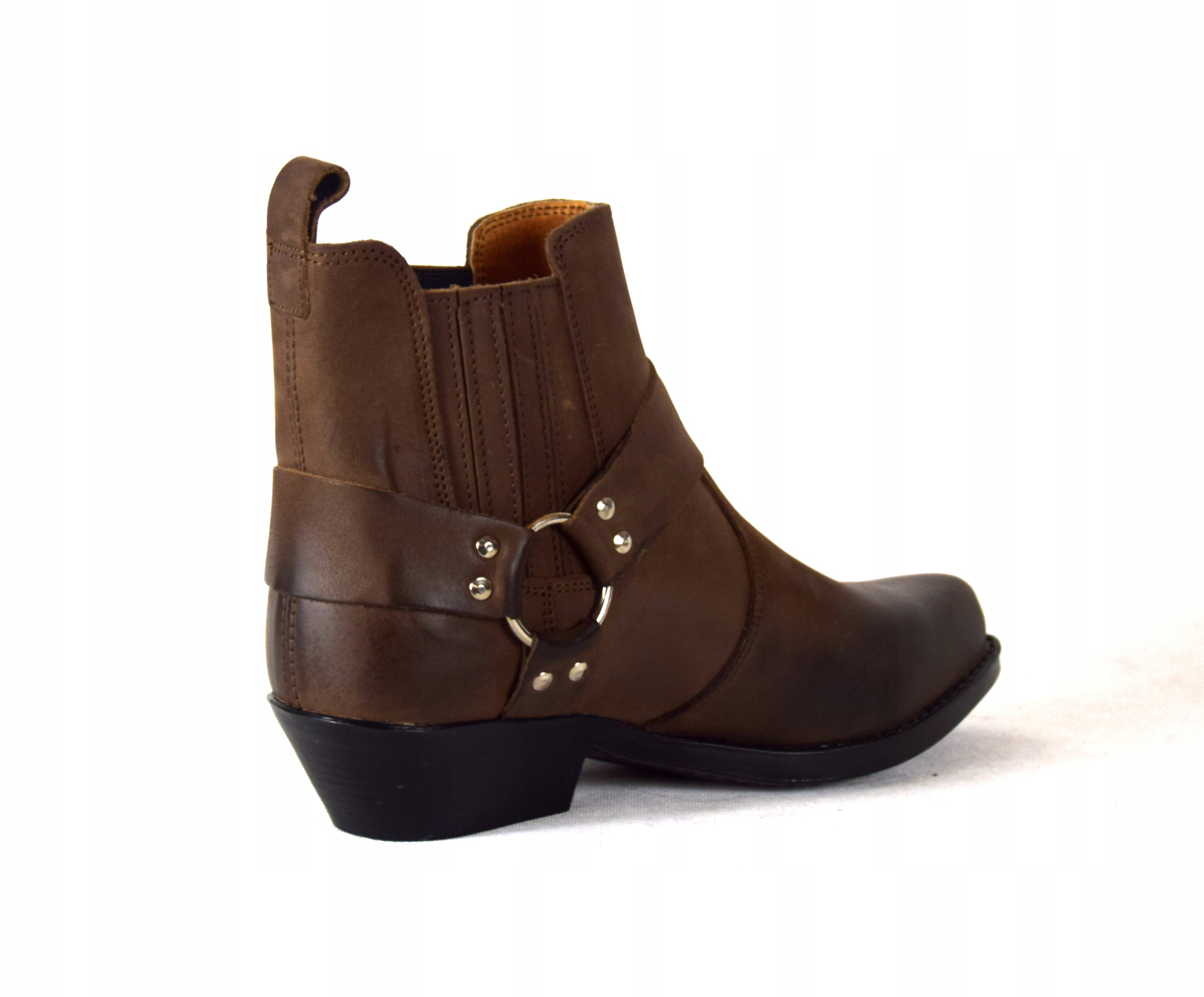 BUTY KOWBOJKI ZE SKÓRY BRĄZOWE OBUWIE POLSKIE KG1 Długość wkładki 27.5 cm