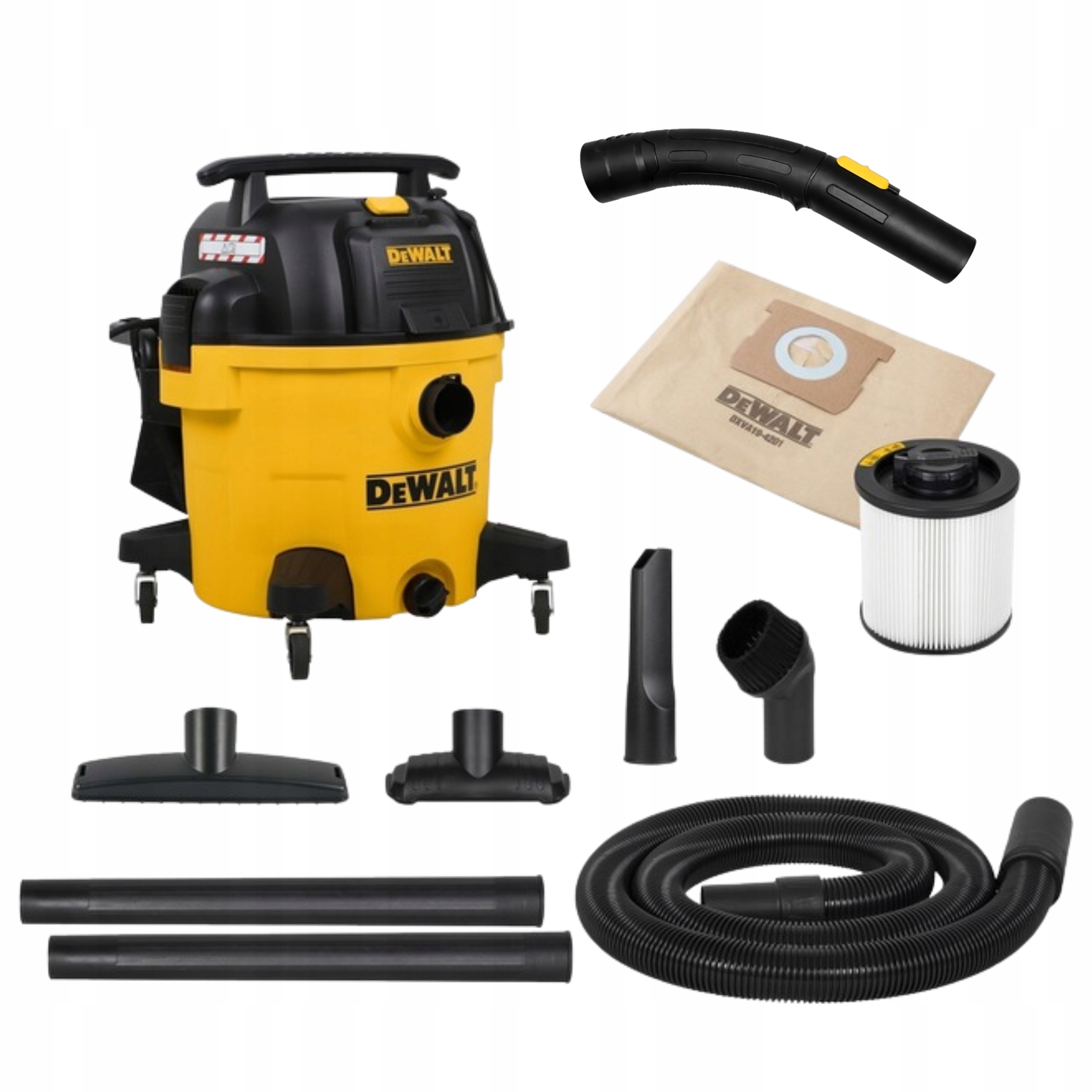 Dewalt Odkurzacz Przemysłowy Sucho/mokro 1200W 34L Gniazdo 2300W