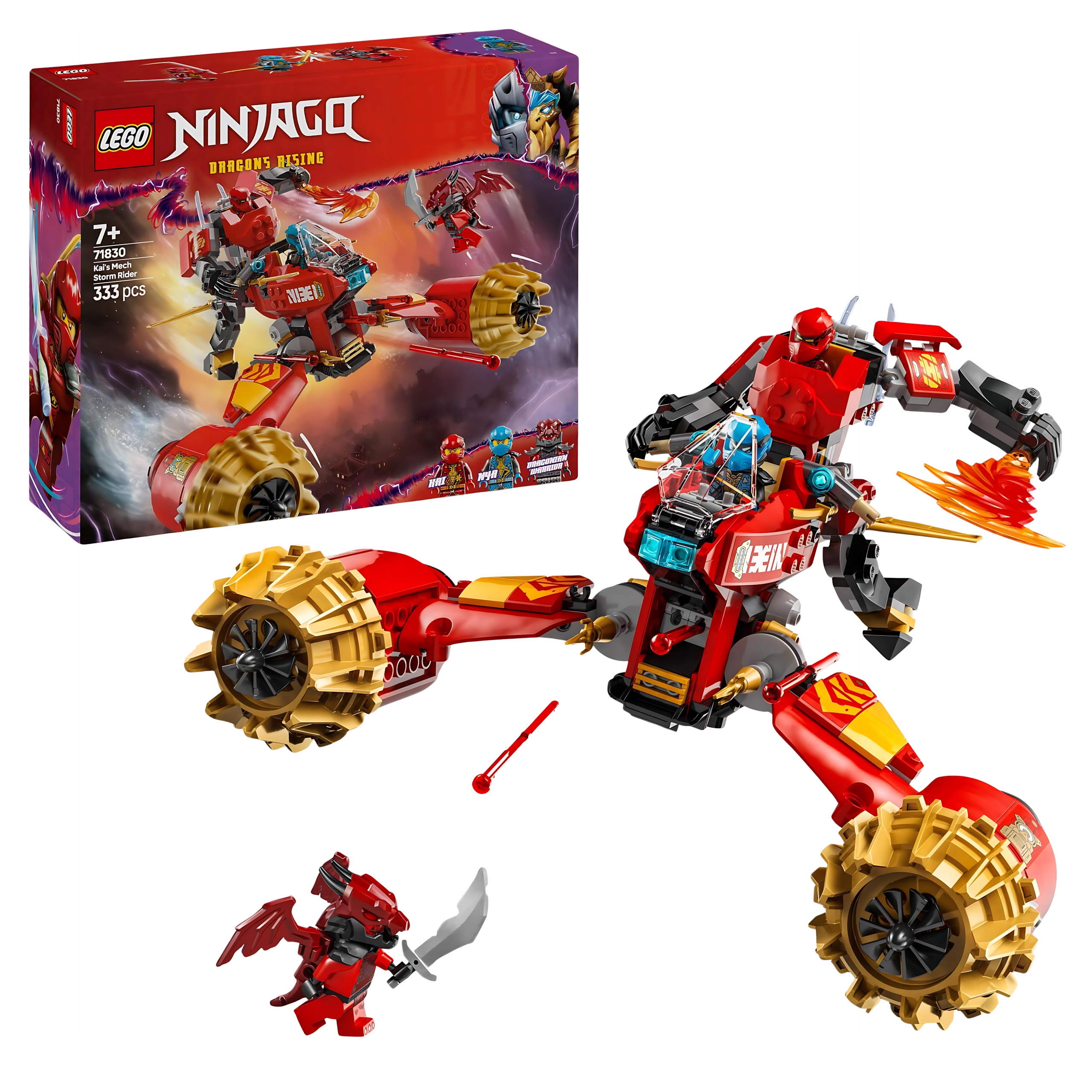 Lego Ninjago 71830 Bouřkový jezdec-Mech Kaia Motor Nya Vzestup draků