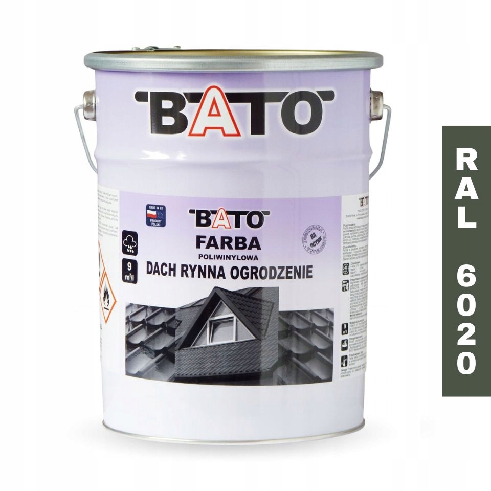Farba poliwinylowa na dach Bato Ral 6020 Zielona 5L