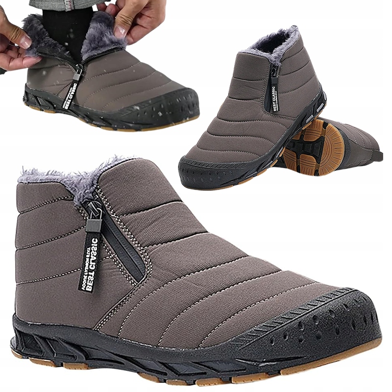 Zimní Boty Zateplené Nepromokavé Sněhule Hnědé Kotníkové Boty Nad Kotník