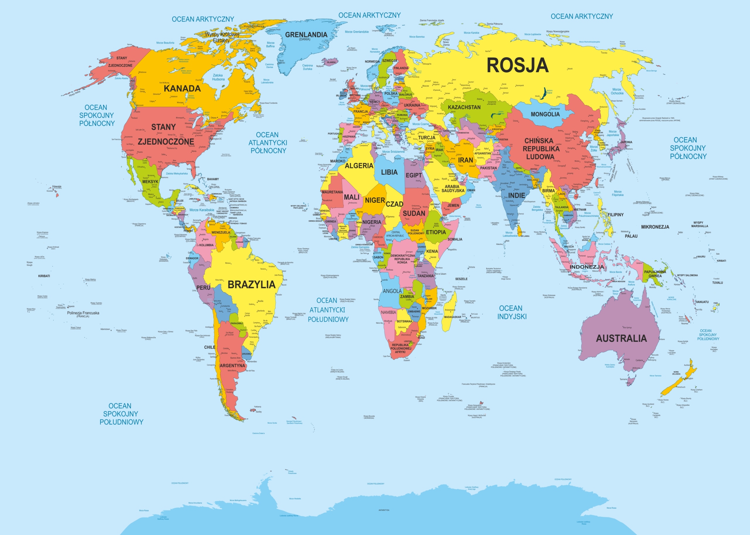 

podkładka na biurko mata mapa świata po polsku