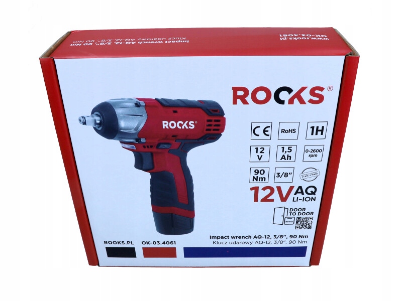 Rooks 12V Aq-lion Rázový Uťahovák 3/8", 90 Nm