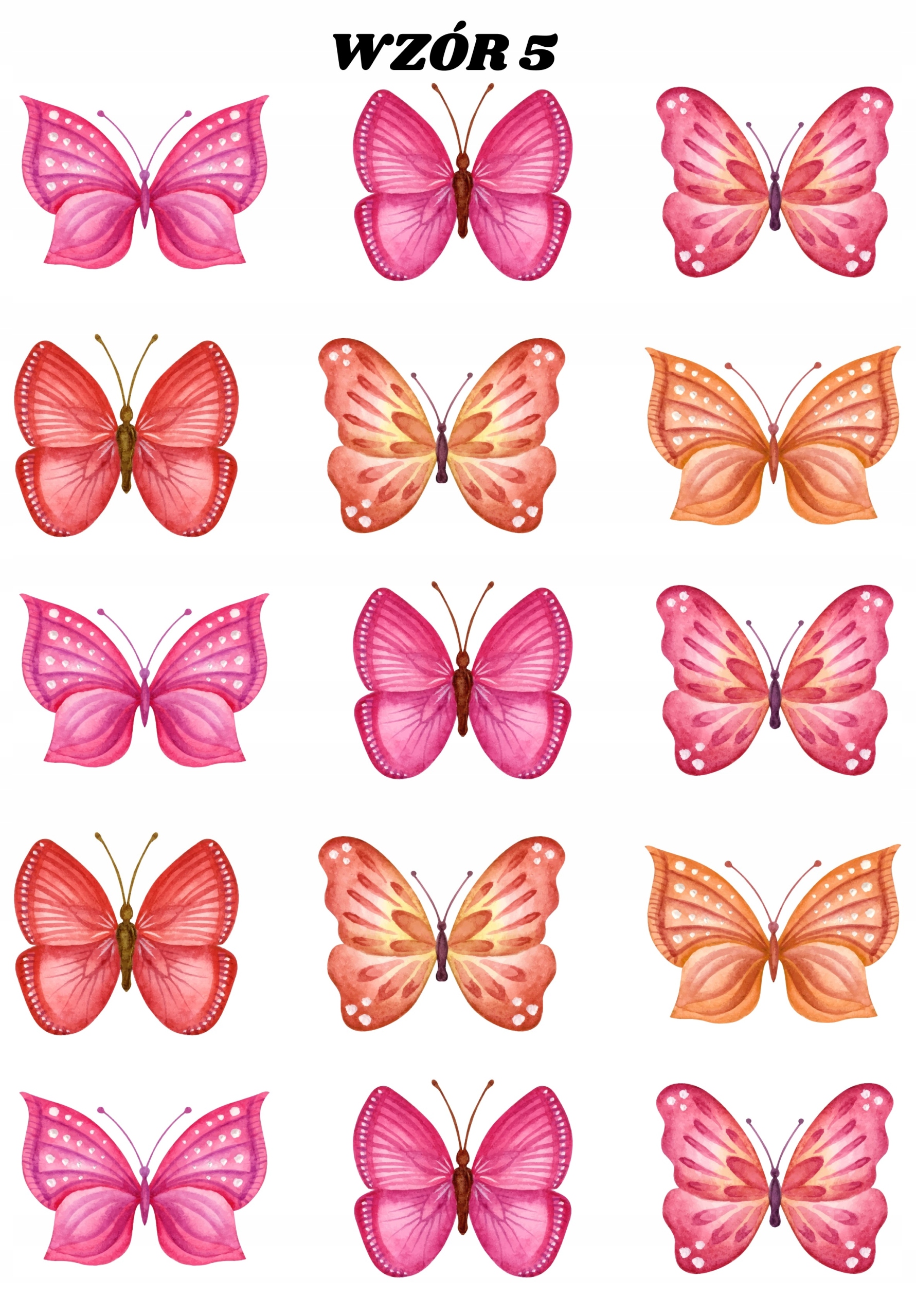 MOTYLKI WAFLOWE MOTYLE NA TORT DEKORACJA Rodzaj ozdoby waflowe