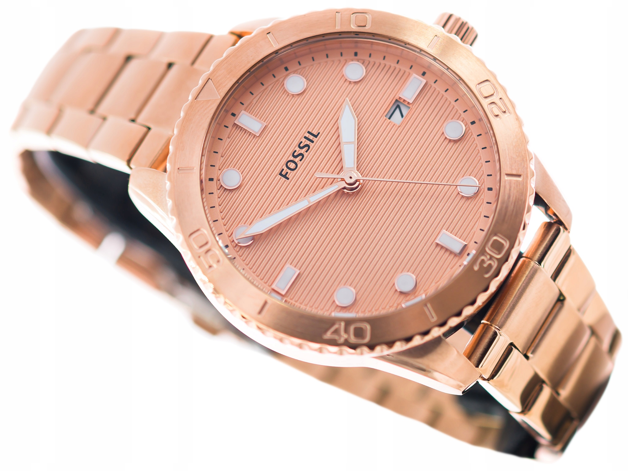 Dámské Hodinky Fossil BQ3596 Růžové Zlaté Datum