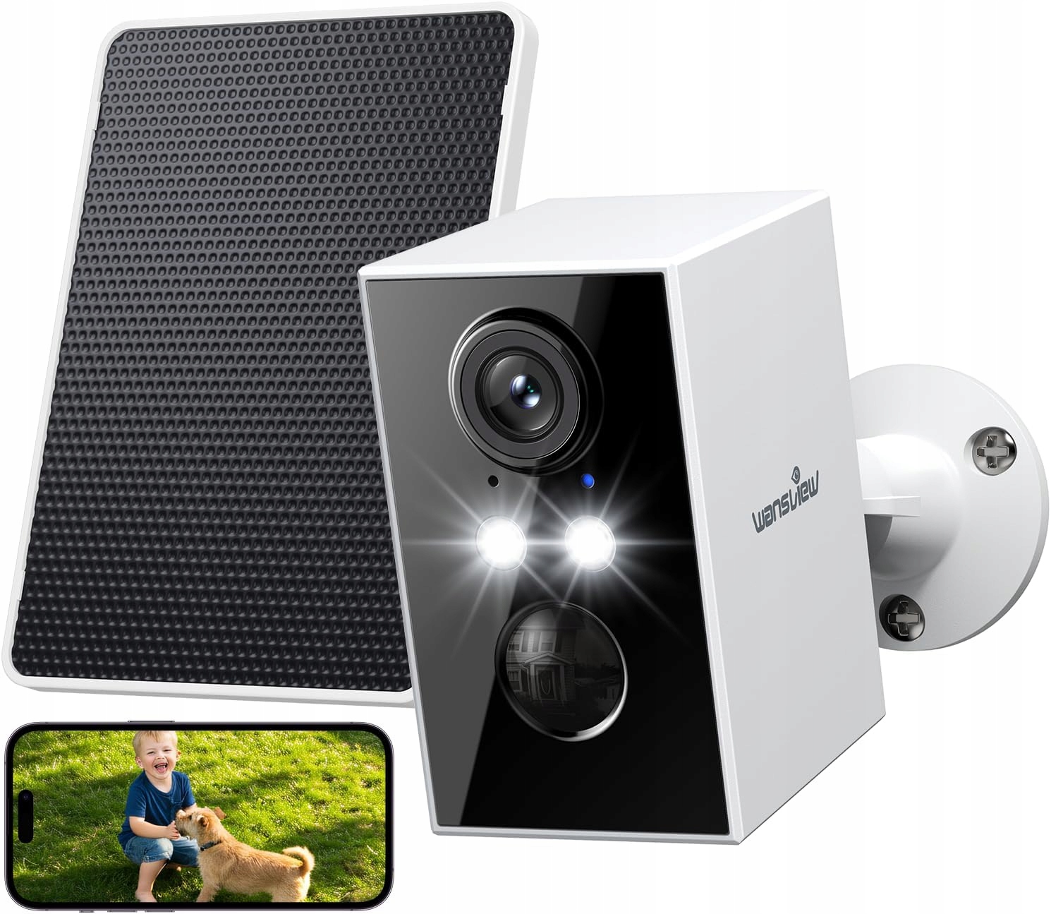 Kamera Ip Wansview A1 2K Solar WiFi IP65 Pir nocna audio