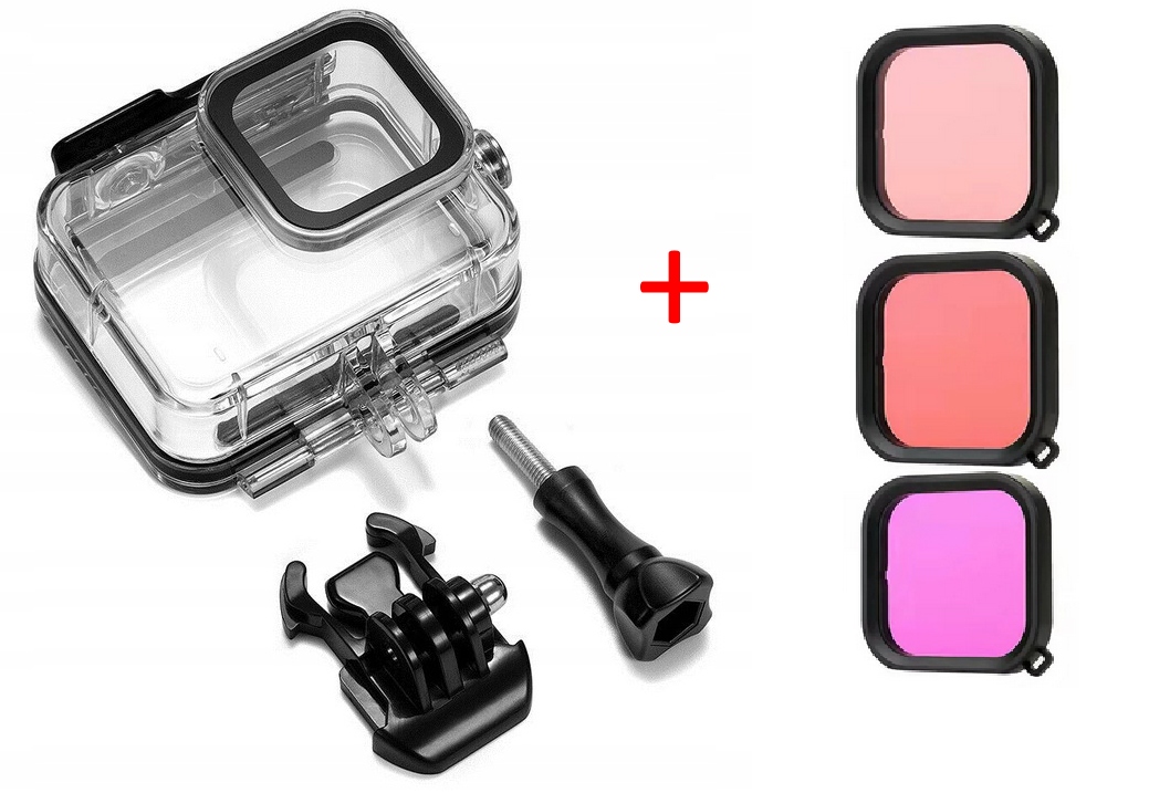 

Obudowa wodoszczelna filtry do GoPro 8 Black Red