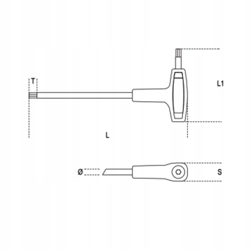 Komplet kluczy trzpieniowych kątowych sześciokątnych z rękojeścią 96T 2-6mm Kod producenta 96T/S6