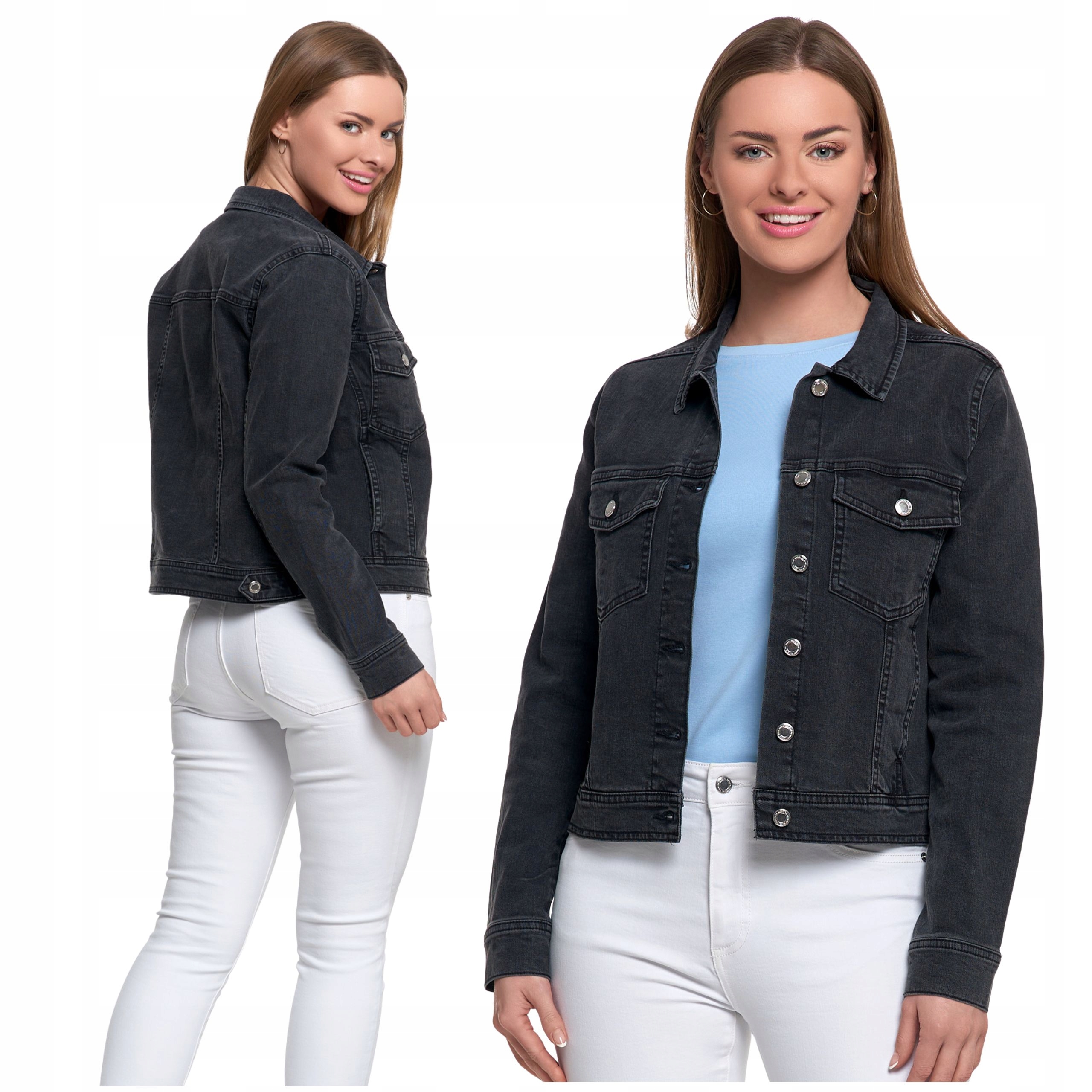 Dámská Klasická Džínová Bunda, Módní, Stylová Přechodová Bunda Moraj XXL