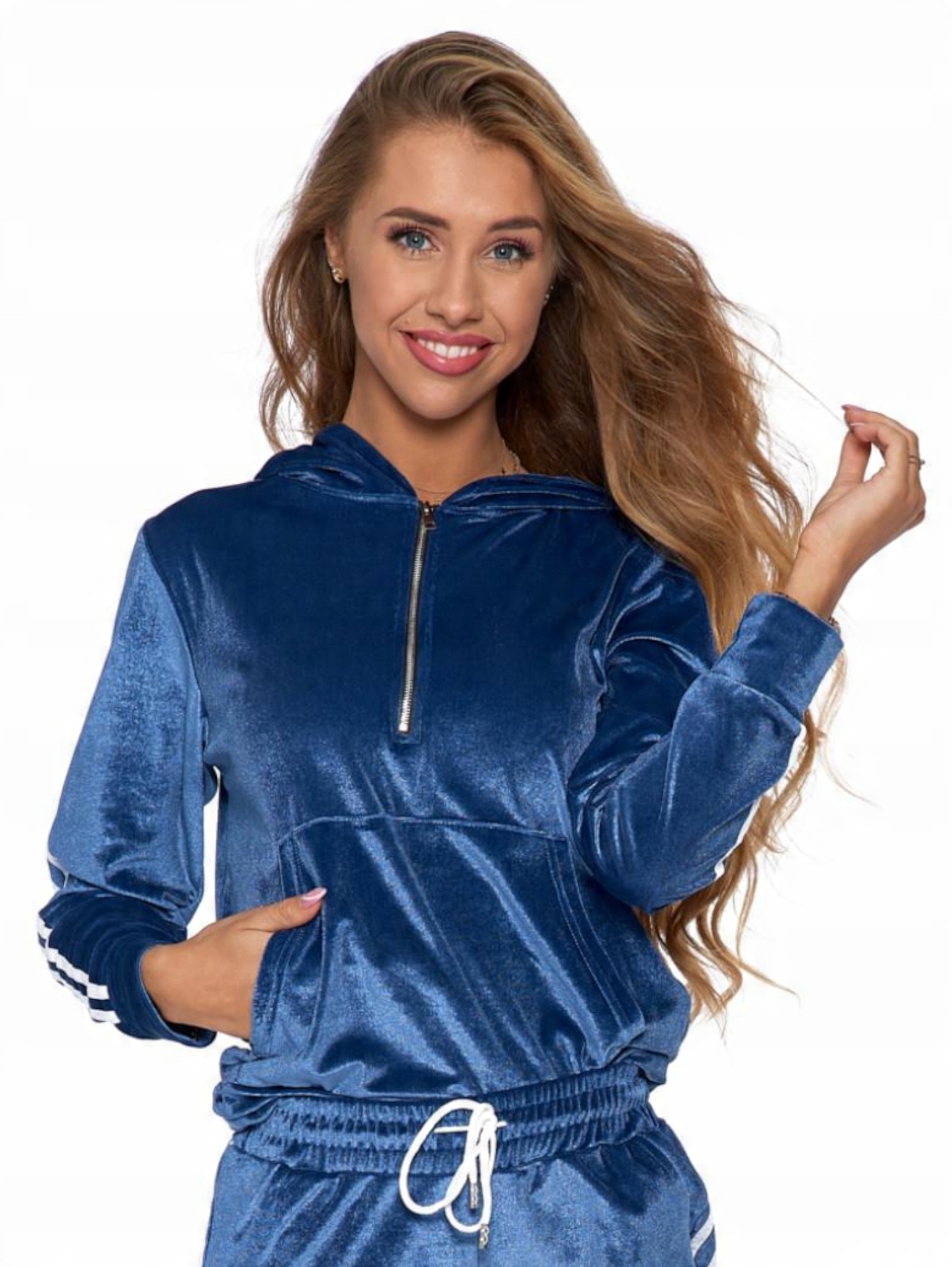 

Moraj Bluza Damska Welurowa Dresowa z kapturem 2XL