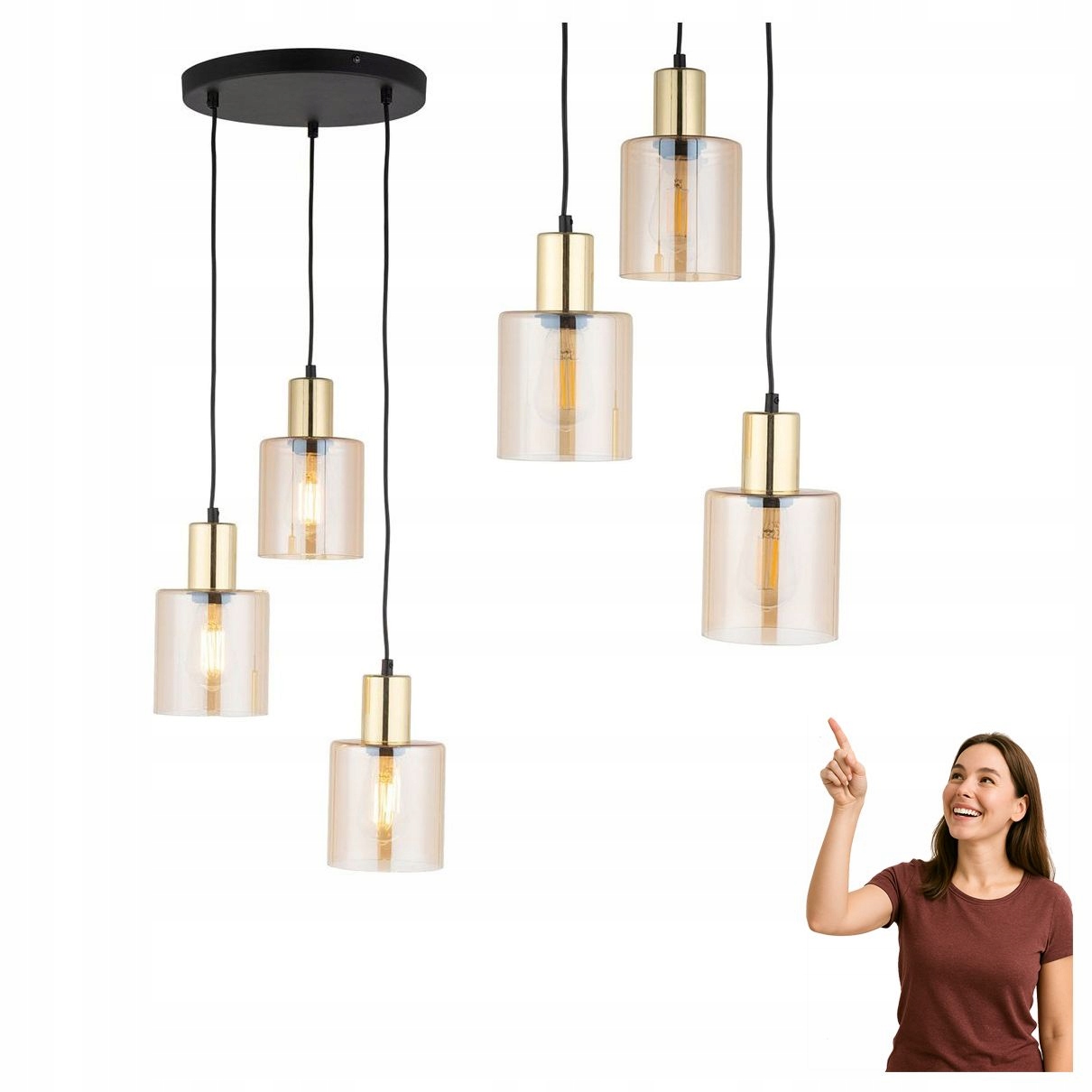 Závesná lampa Sierra Gold 6667 Tk Lighting