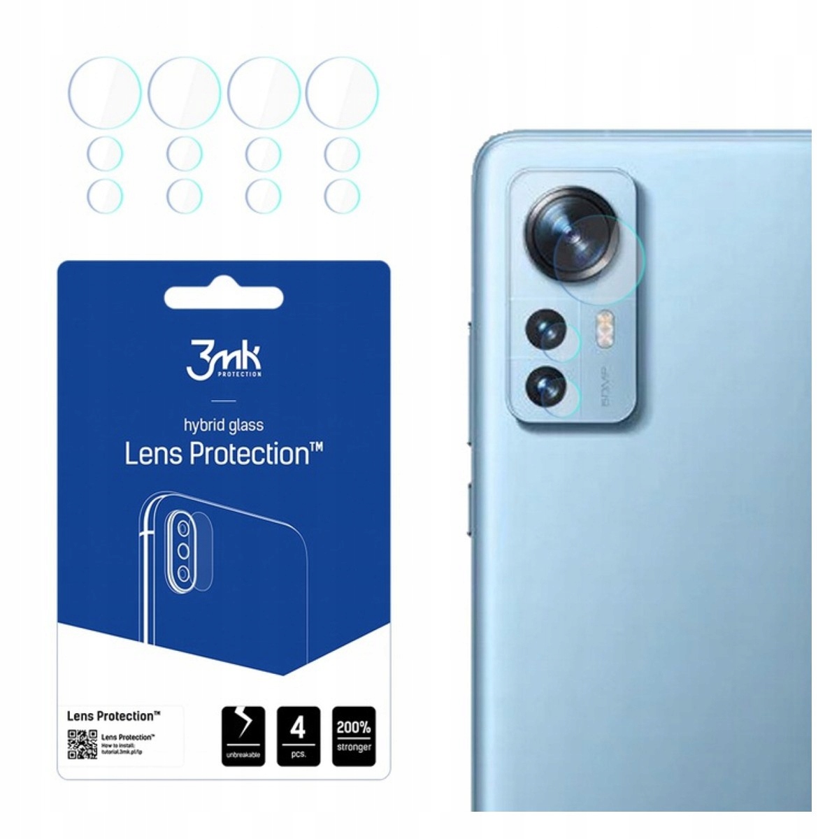 

3MK Fg Szkło Na Aparat 4x Do Xiaomi 12 Pro
