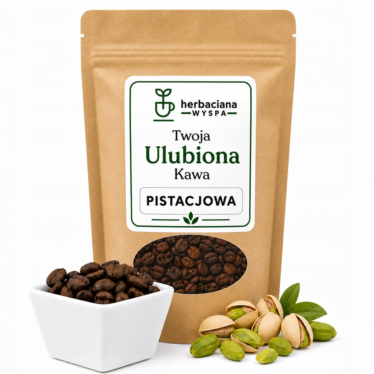 Káva Pistáciová příchuť 100% Arabika Čerstvě pražená Mletí Bonus 1 kg
