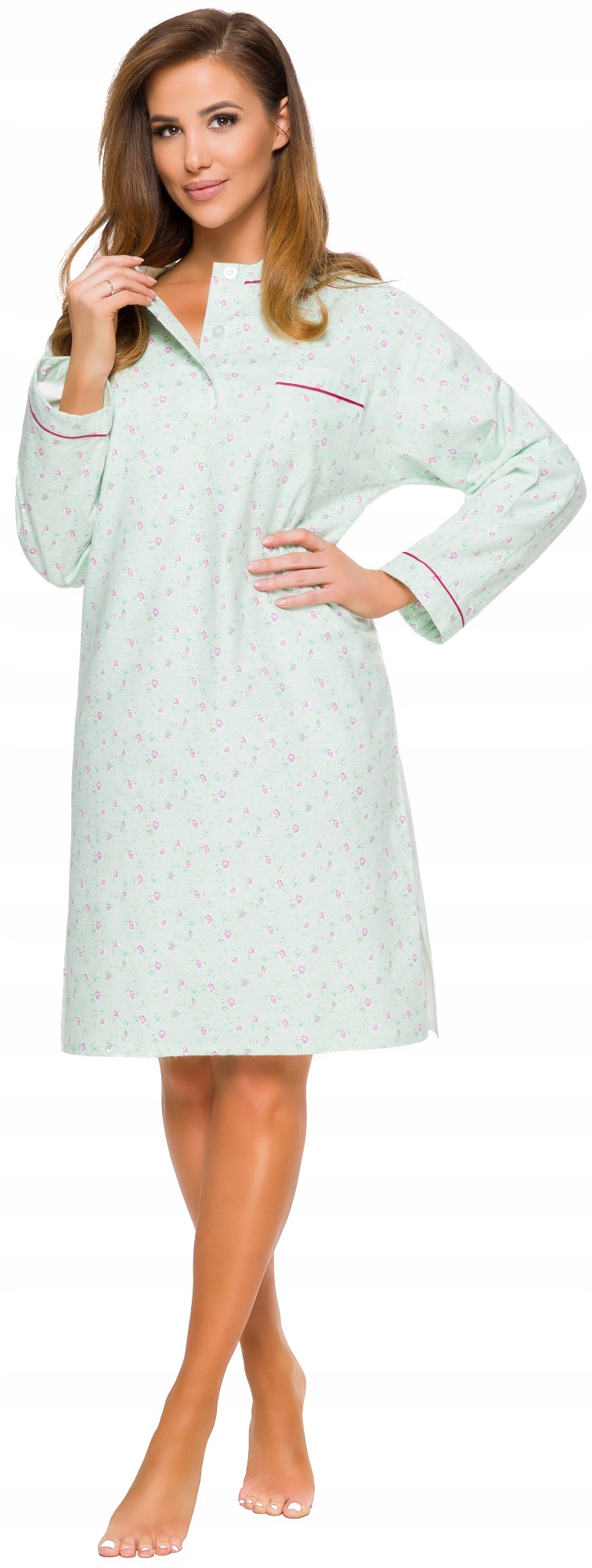 FLANELOWA BAWEŁNIANA DAMSKA KOSZULA NOCNA L Marka Inna marka