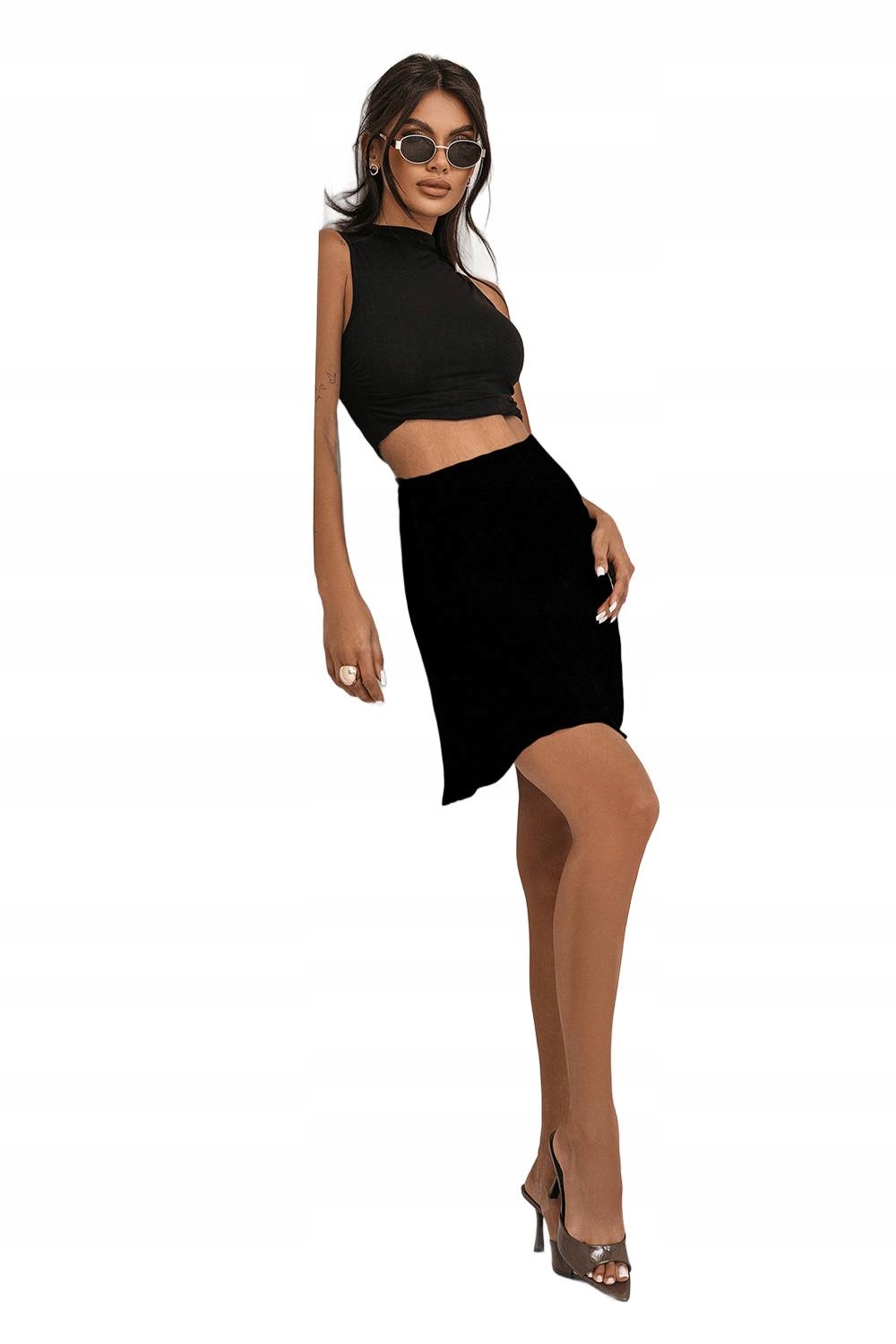 Viskózová Mini Sukně Lisse Černá L