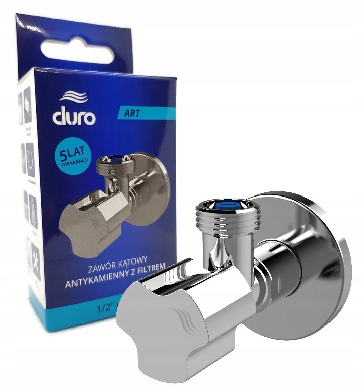 

Duro Art Zawór kątowy 1/2x3/8 antykamienny filtr