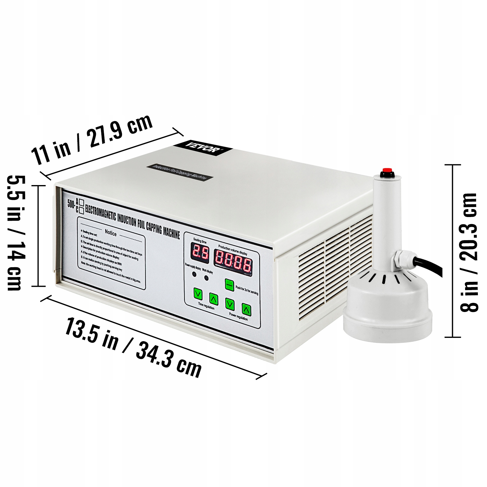 VEVOR Zgrzewarka Indukcyjna 34,3x27,9x14CM Maszyna Uszczelniająca Marka Vevor