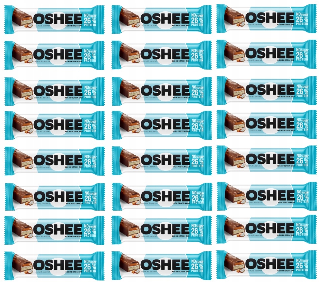 Levně 12 x 48 g Oshee proteinová tyčinka s kokosovo-karamelovou příchutí Karton