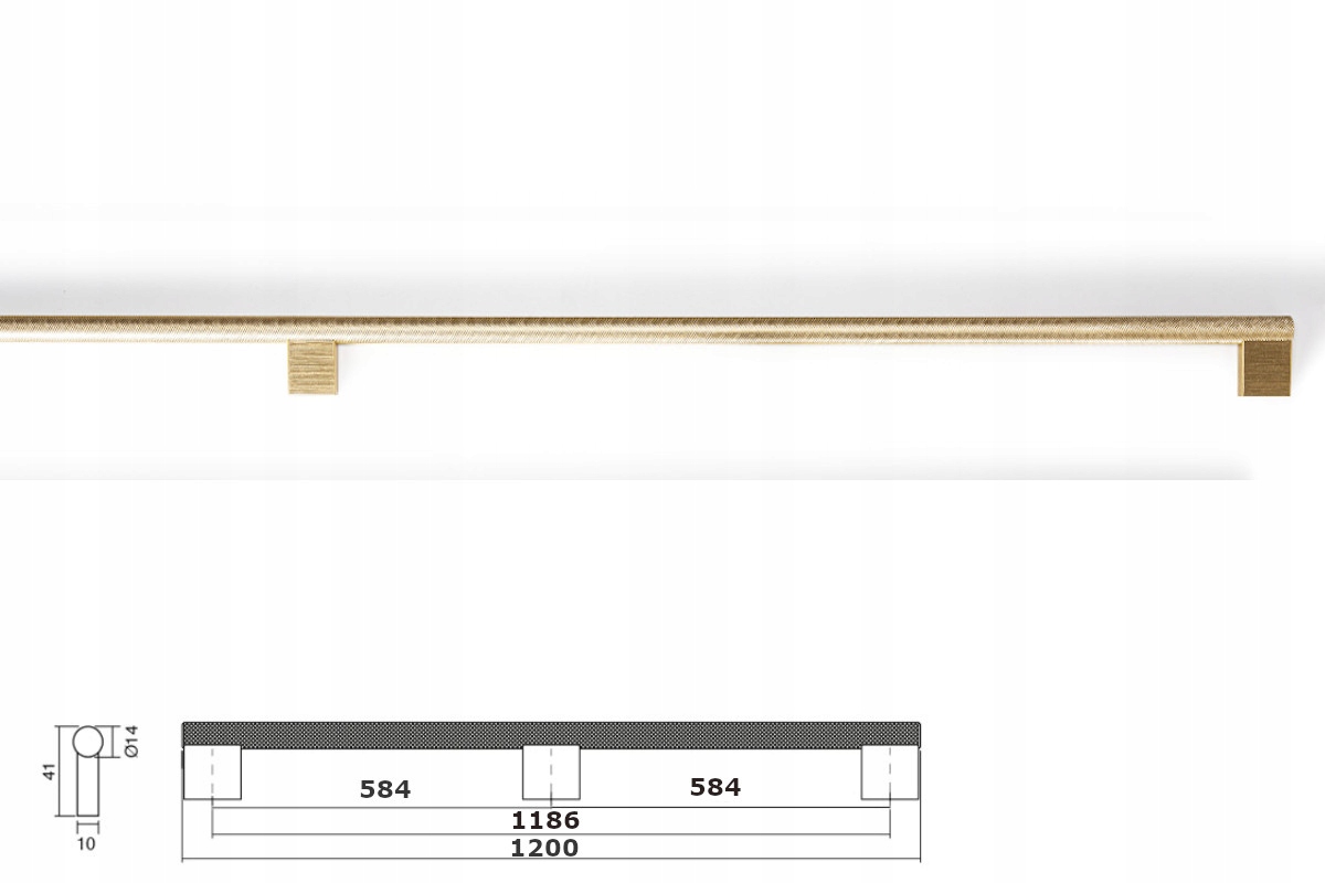 Nábytková úchytka Viefe 0486 Graf Big 1168 mm mosaz