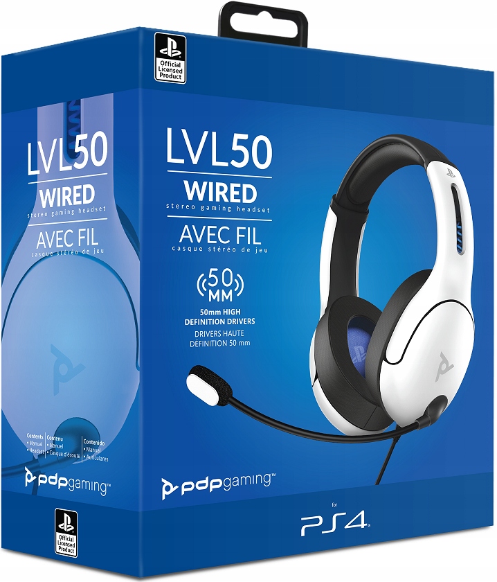 Pdp PS5 PS4 Słuchawki przewodowe LVL50 białe Sony