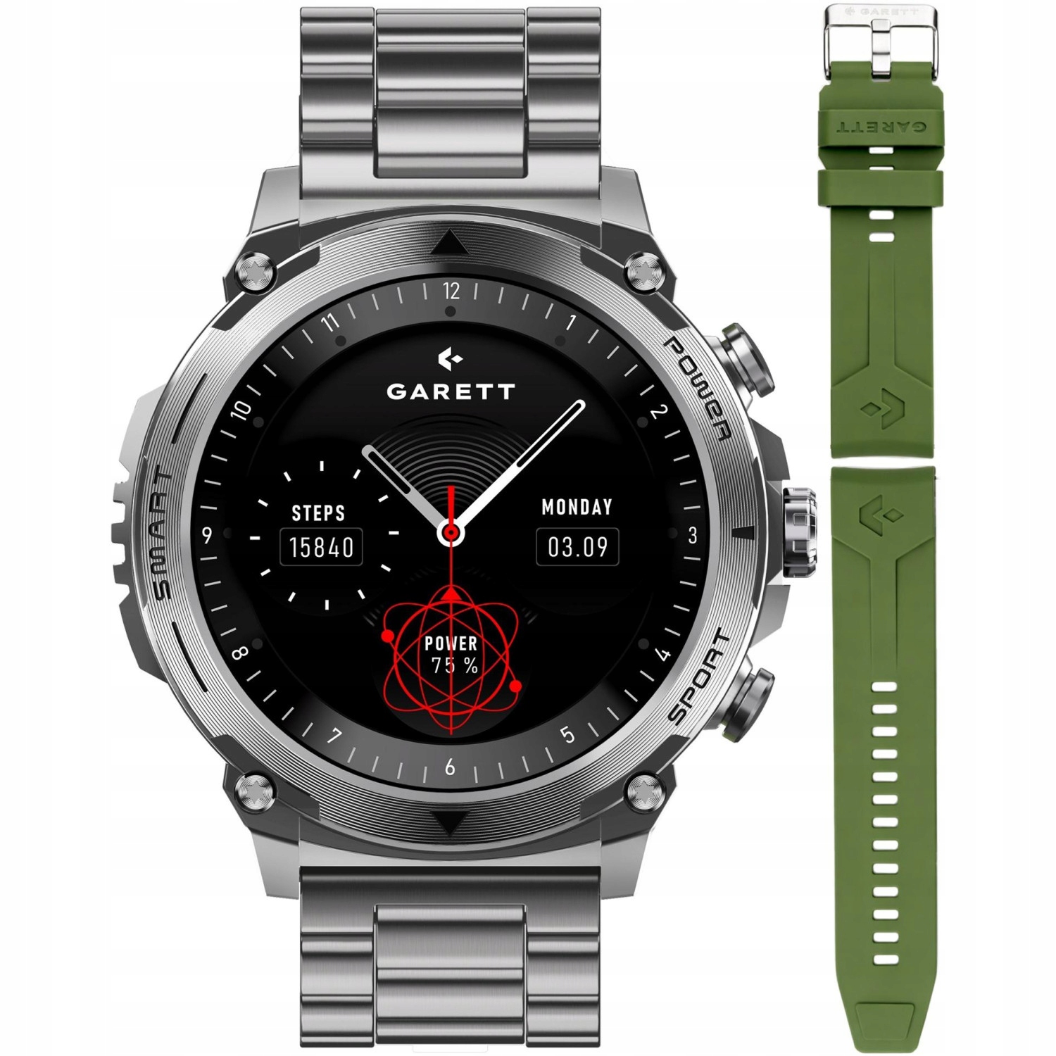 Chytré Hodinky Pánské Garett 5904238486863 stříbrný náramek